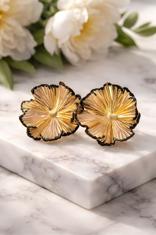 Marka Model, Çelik Gold Lotus Küpe