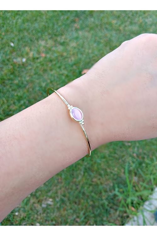 Gold Pembe Taşlı Çıtır Bilezik