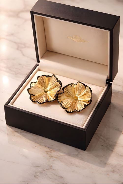 Marka Model, Çelik Gold Lotus Küpe