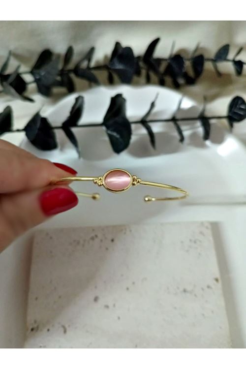 Gold Pembe Taşlı Çıtır Bilezik