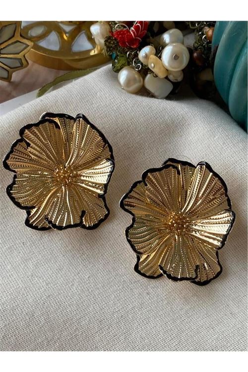 Marka Model, Çelik Gold Lotus Küpe