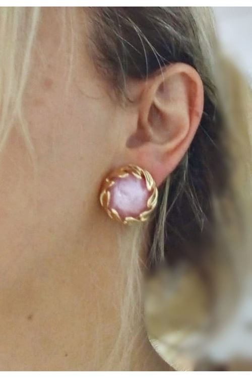 Pembe Gold Çok Şık Kadın Küpe