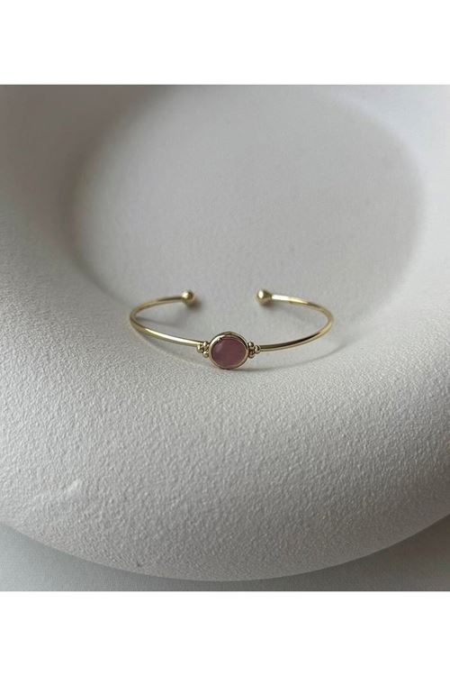 Gold Pembe Taşlı Çıtır Bilezik