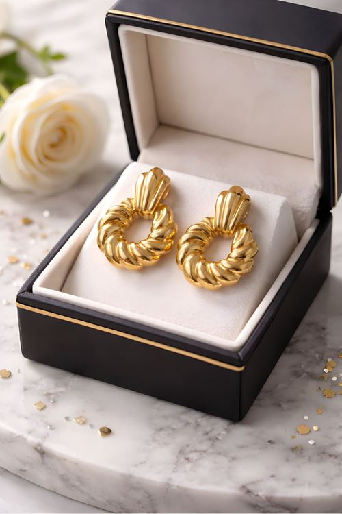 Çelik Gold Küpe