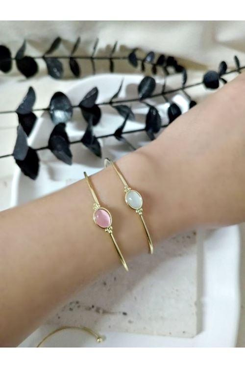 Gold Pembe Taşlı Çıtır Bilezik