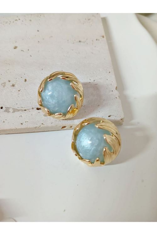 Mavi Gold Çok Şık Kadın Küpe