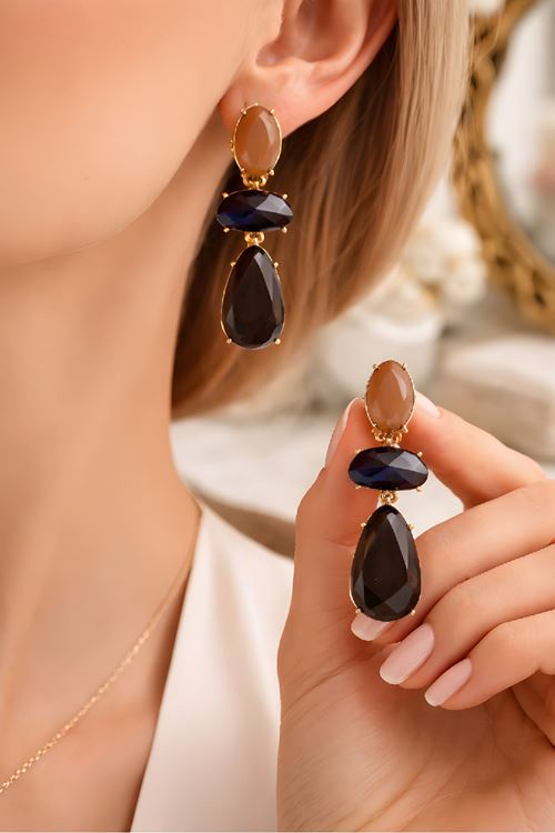 Marka Model,Kahverengi Sallantılı Küpe