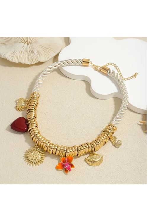 Marka Kolye, Güneş Kalp Denizatı Charmlı Elegant Kolye