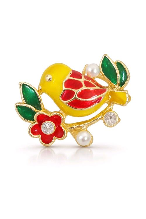 İncili Sarı Kuş Broş, Küçük