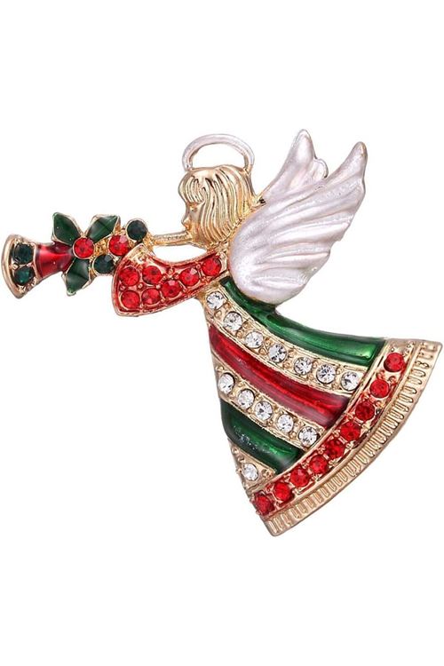 Taşlı Yılbaşı Ağacı Broş