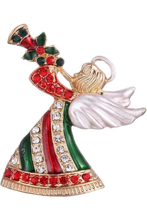 Taşlı Yılbaşı Ağacı Broş