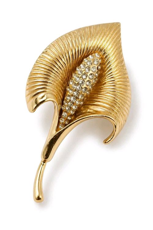 Gold Çiçek Broş, Yaka Broşu, Çanta Broşu