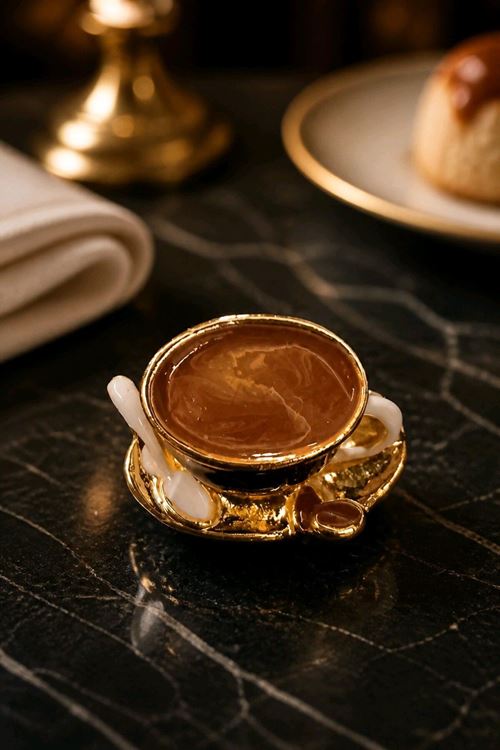 Mini Kahve Fincanı Broş, Yaka Broşu, Çanta Broşu