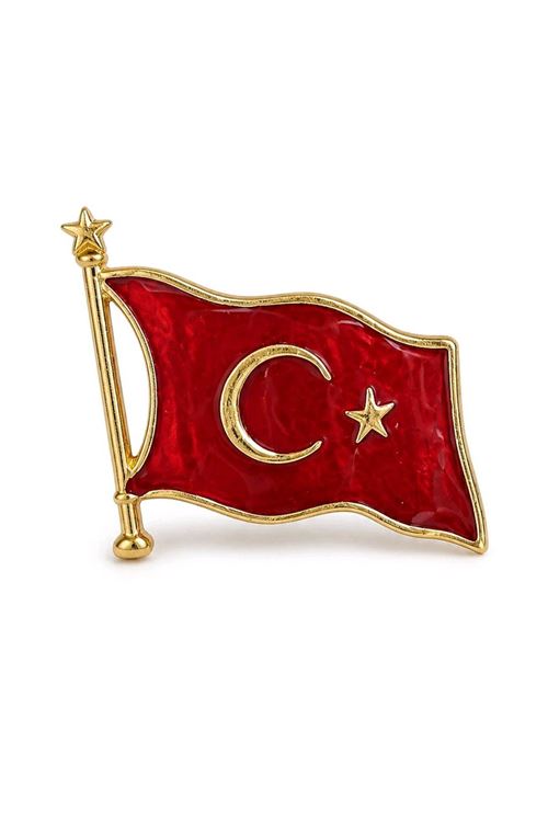 Türk Bayrağı Broş, Yaka Broşu, Çanta Broşu