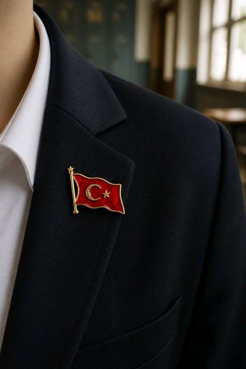 Türk Bayrağı Broş, Yaka Broşu, Çanta Broşu