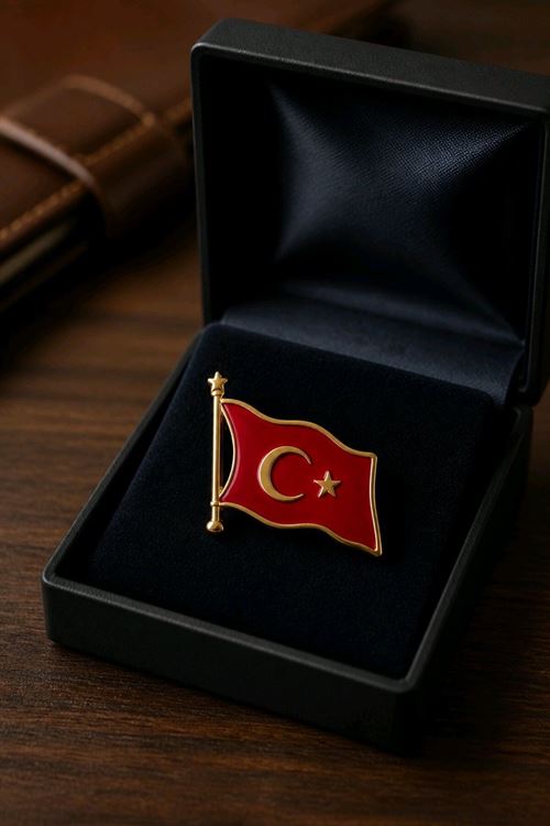 Türk Bayrağı Broş, Yaka Broşu, Çanta Broşu