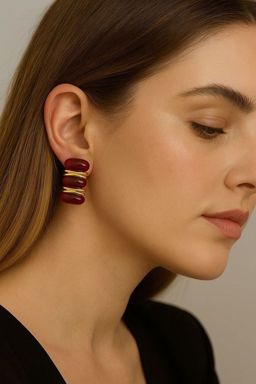 Marka Model, Bordo Hafif Kadın Küpe
