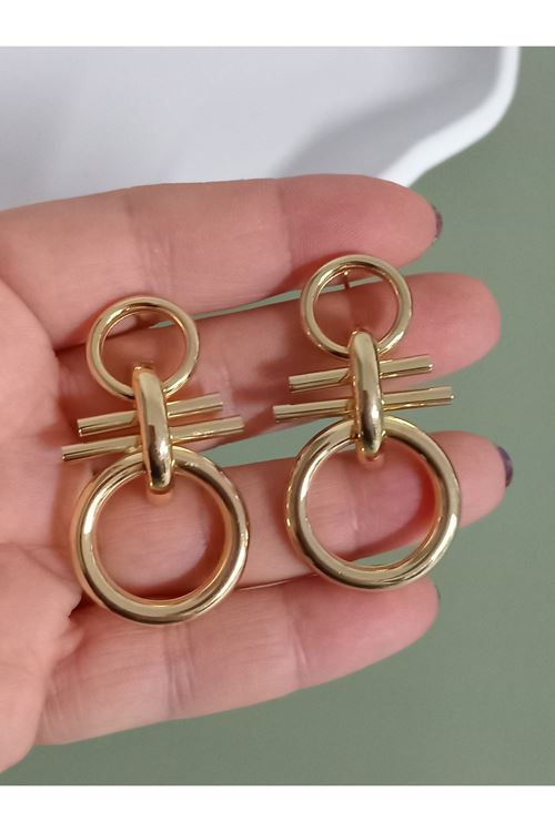 Marka Model, Gold Çelik Büyük Hafif Kadın Küpe