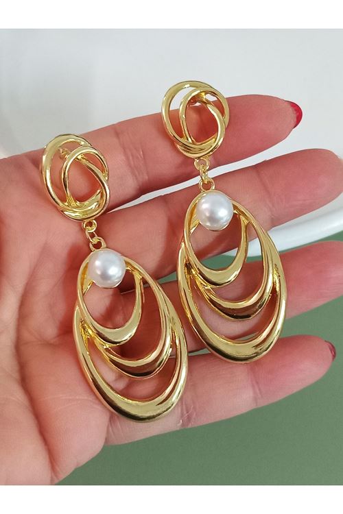Marka Model, Gold İncili Küpe