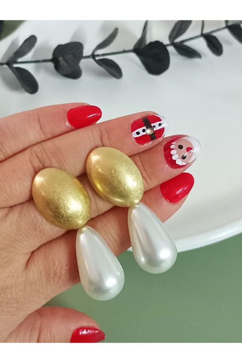 Marka Model, Mat Gold İncili Küpe