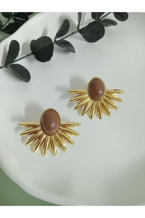 Kahverengi Hafif Güneş Küpe