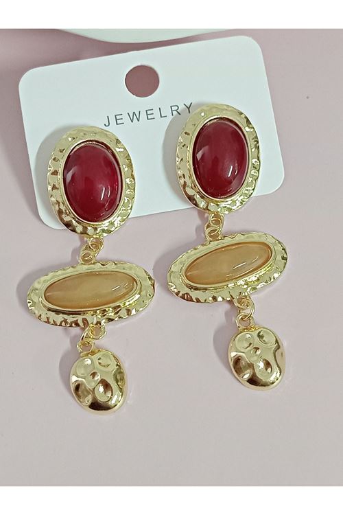 Marka model, Bordo Kahve Kadın Küpe