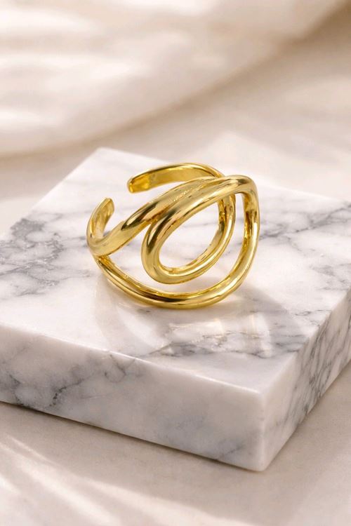 Çelik Gold Tasarım Yüzük, Ayarlanabilir