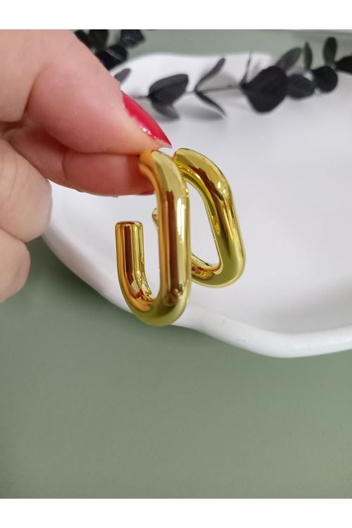Gold Dörtgen Halka Küpe, Hafif