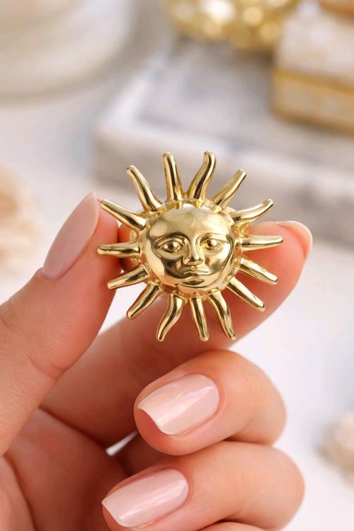 Çelik Gold Güneş Yüzük, Ayarlanabilir