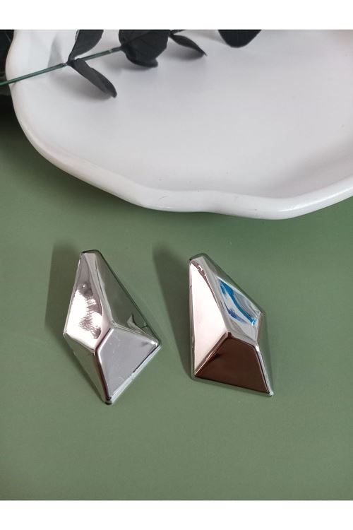 Marka Model, Gümüş Prizma Form Küpe
