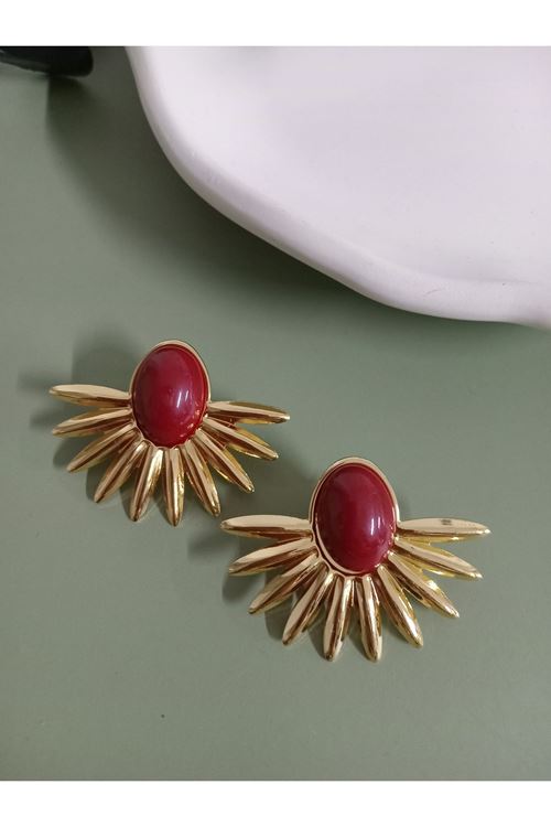 Bordo Hafif Güneş Küpe