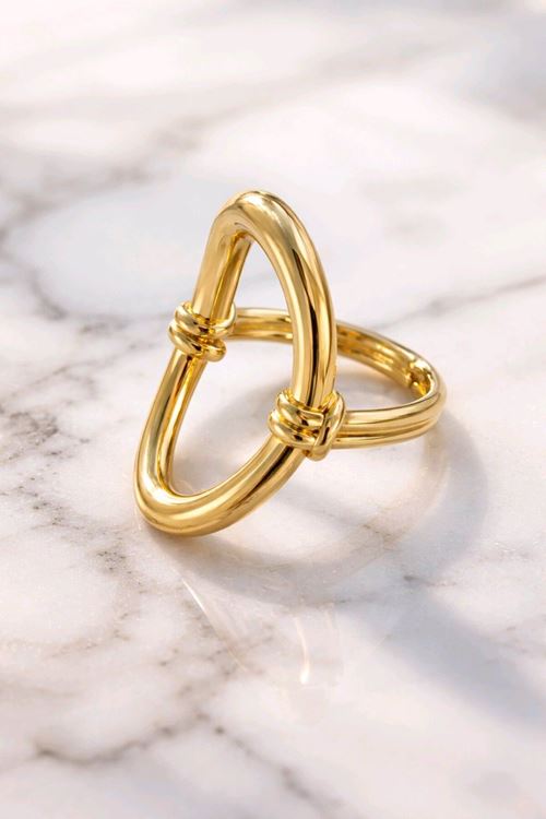 Çelik Gold Tasarım Yüzük, Ayarlanabilir
