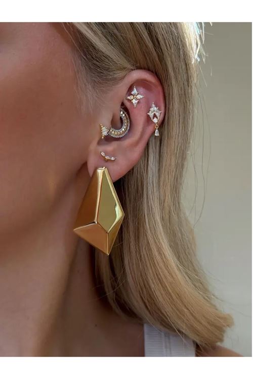 Marka Model, Gold Prizma Form Küpe