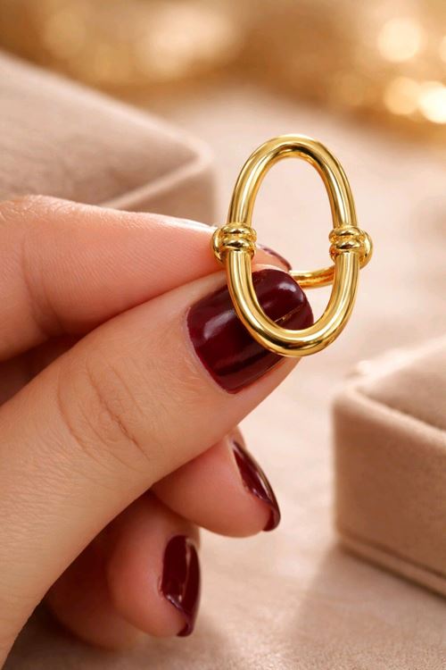 Çelik Gold Tasarım Yüzük, Ayarlanabilir