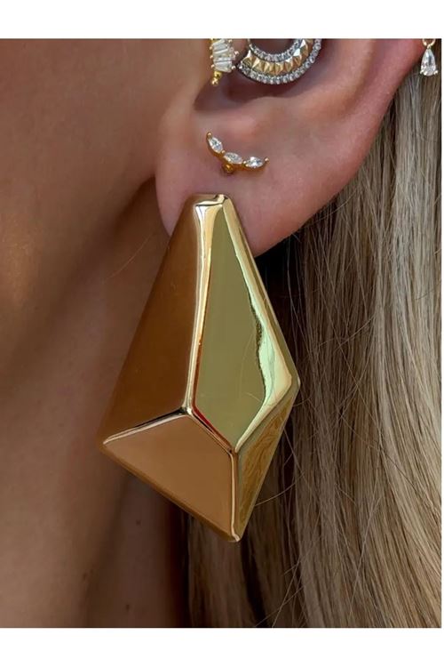 Marka Model, Gold Prizma Form Küpe