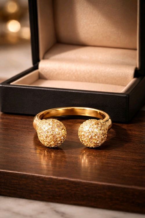 Çelik Gold Taşlı Yüzük, Ayarlanabilir
