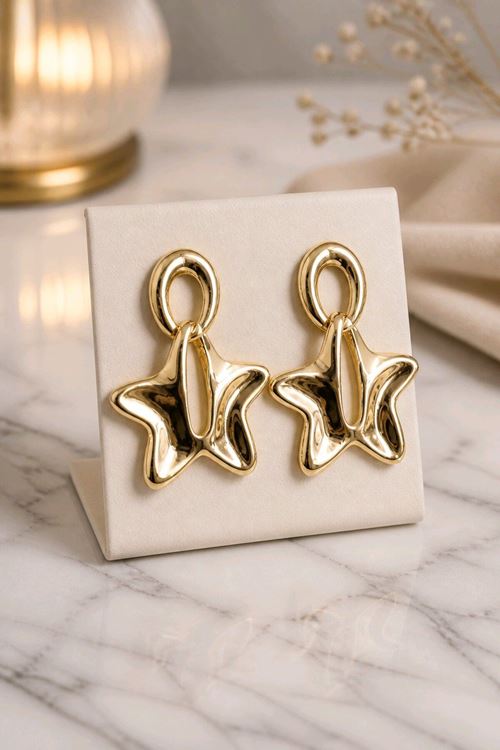 Gold Sallantılı Küpe