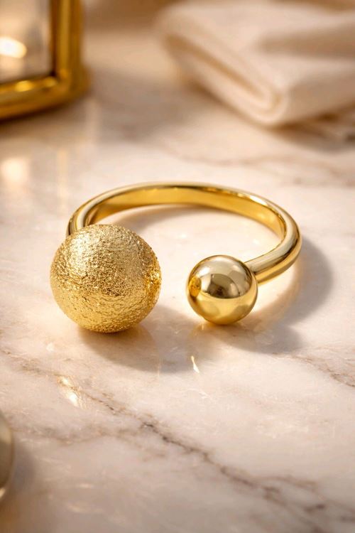 Çelik Gold Topçuk Yüzük, Ayarlanabilir