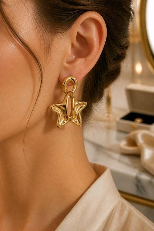 Gold Sallantılı Küpe