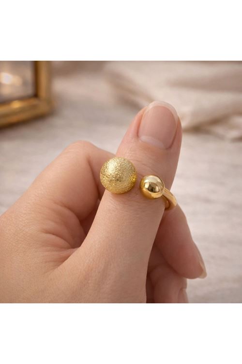 Çelik Gold Topçuk Yüzük, Ayarlanabilir