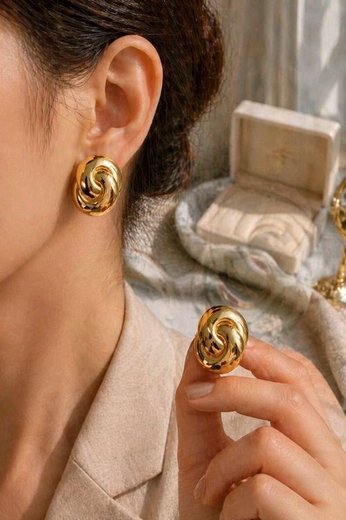 Gold S Model İthal Küpe