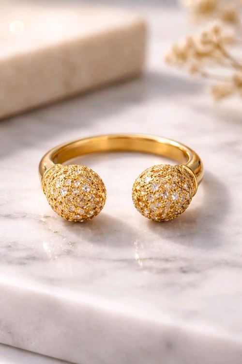 Çelik Gold Taşlı Yüzük, Ayarlanabilir