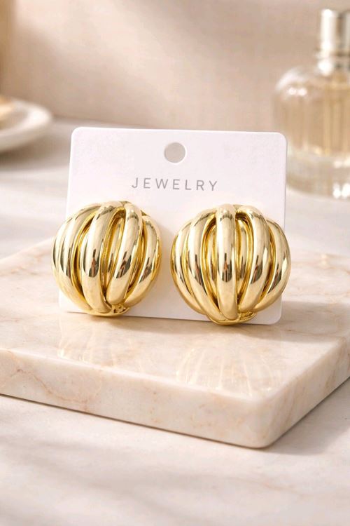 Gold Çoklu Görünümlü İthal Küpe