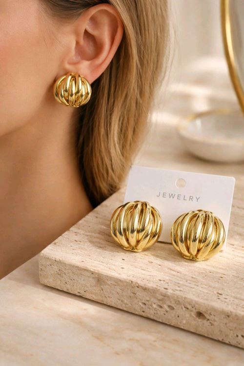 Gold Çoklu Görünümlü İthal Küpe