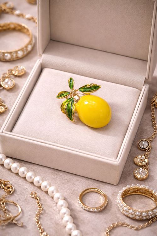 Limon Broş, Yaka Broşu, Çanta Broşu, Şapka Broşu