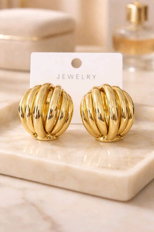 Gold Çoklu Görünümlü İthal Küpe