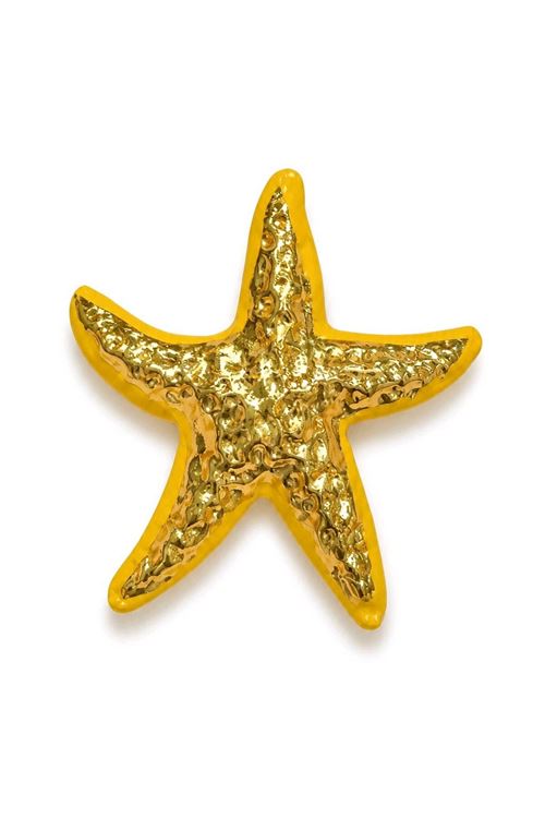 Sarı Gold Deniz Yıldızı Broş
