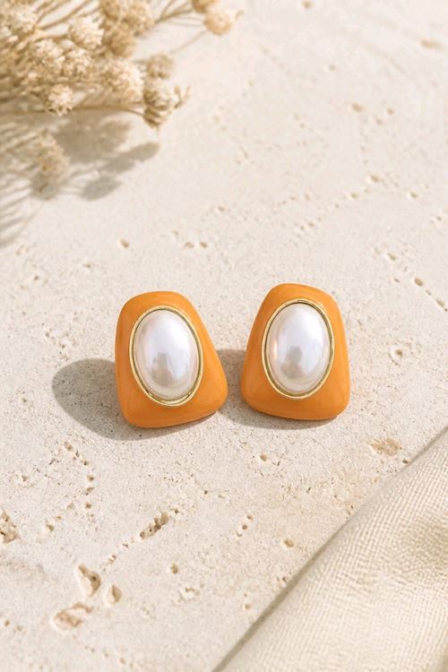 Soft Turuncu Basic Küpe, Uzunluk:2cm