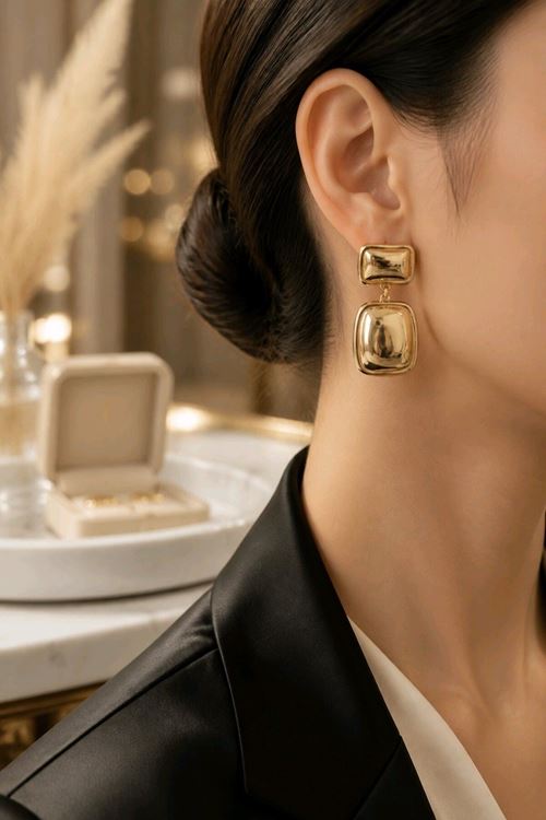 Gold Sallantılı Küpe