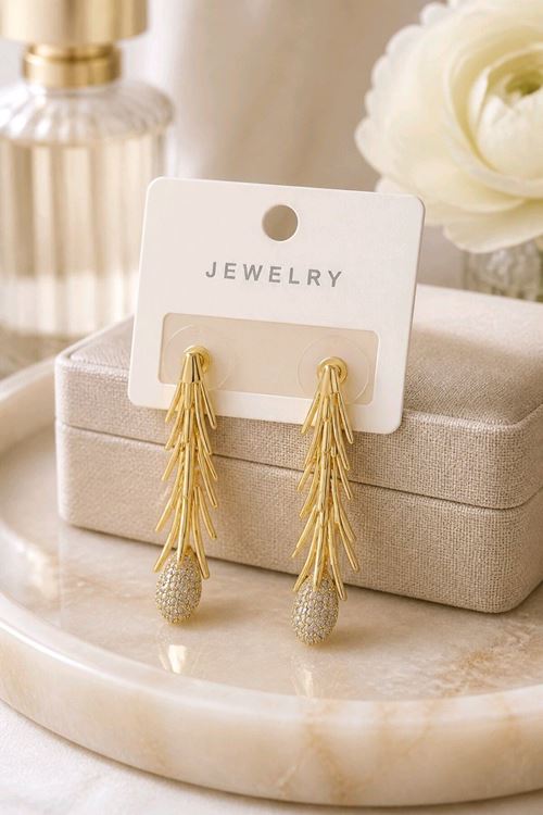 Gold Sallantılı Küpe